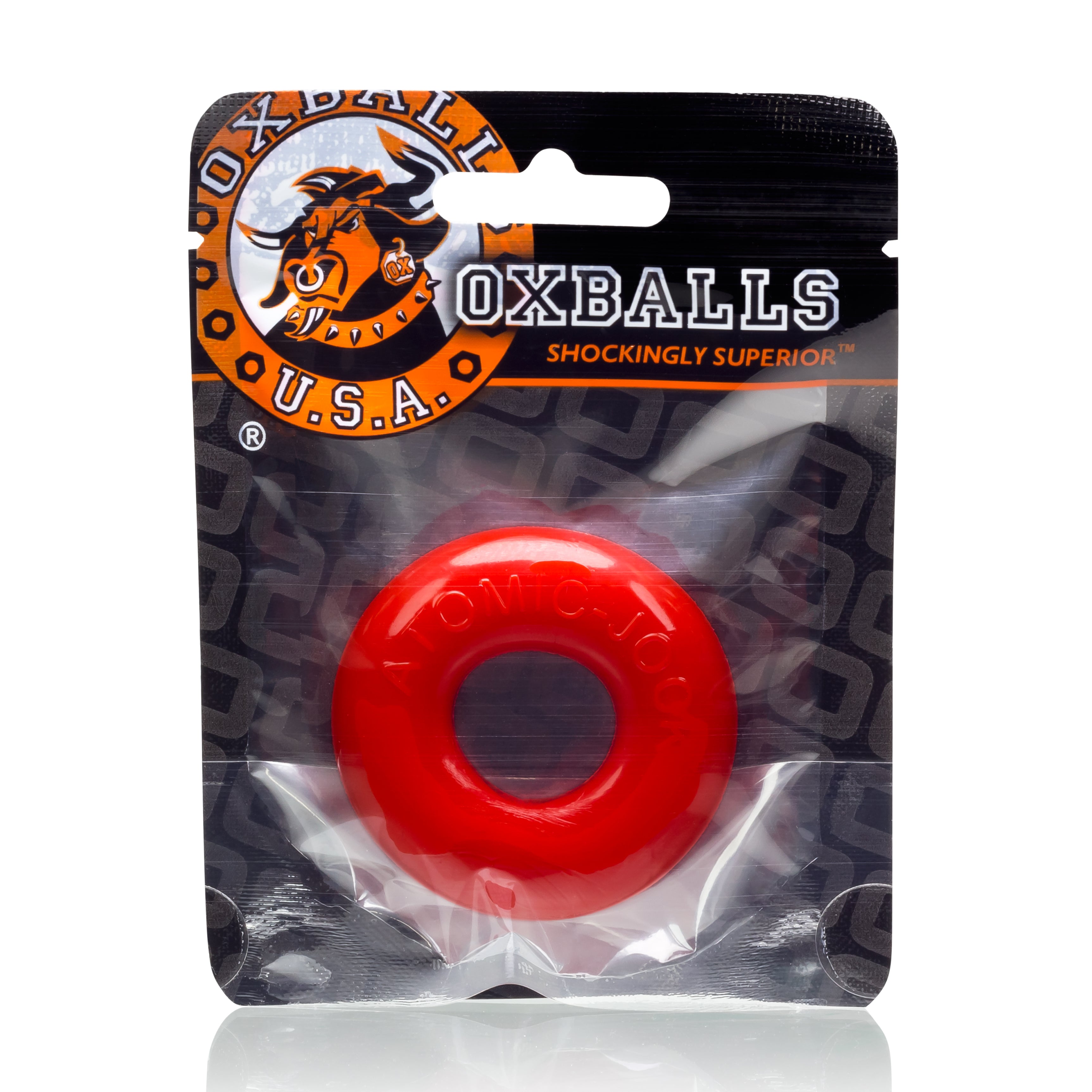 Oxballs Do-Nut 2 Jelly Cockring with Flat Inner Chamber Red > Cock Ring > Single Main image