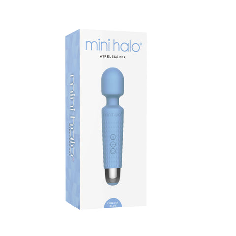 Shibari Mini Wand Halo (Powder Blue) – Powerful Wand Massager with 20 Vibration Patterns and Bendable Neck Electric Massager