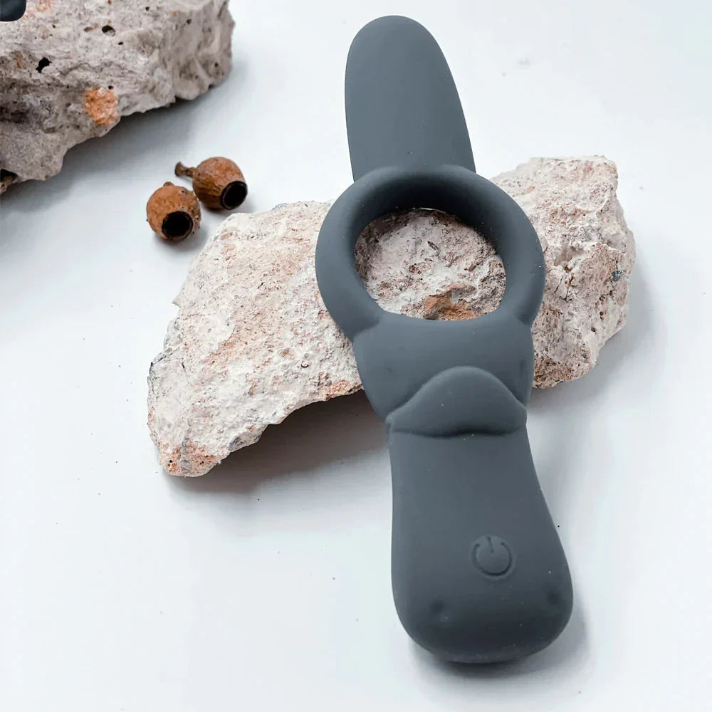OzGasm Playapus Remote Control Cock Ring in Grey Silicone with Wireless Remote > Cock Ring > Vibrating
