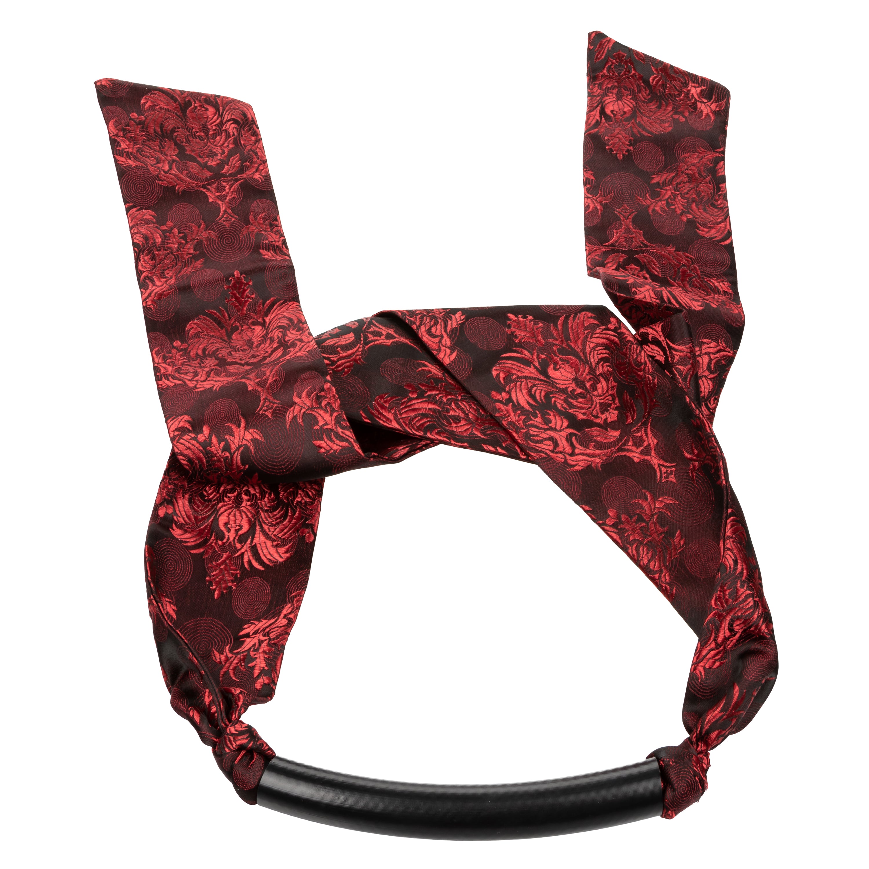 Scandal Bar Gag with Black PVC Plastic Bar and Red Black Brocade Double-Padded Strap > Bondage Gear > Gags and Bits