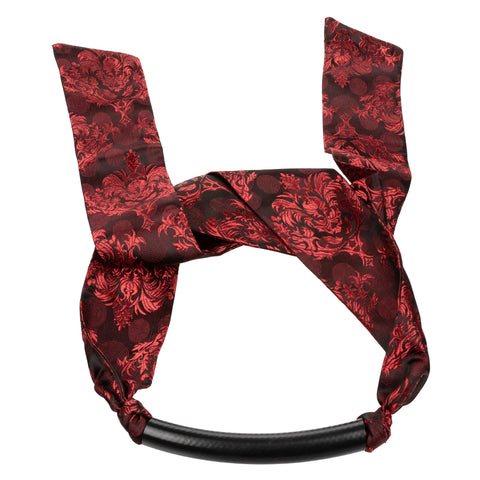 Scandal Bar Gag with Black PVC Plastic Bar and Red Black Brocade Double-Padded Strap > Bondage Gear > Gags and Bits