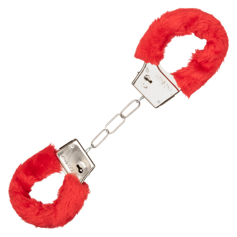 Playful Red Faux Fur Adjustable Metal Handcuffs with Keys > Bondage Gear > Handcuffs