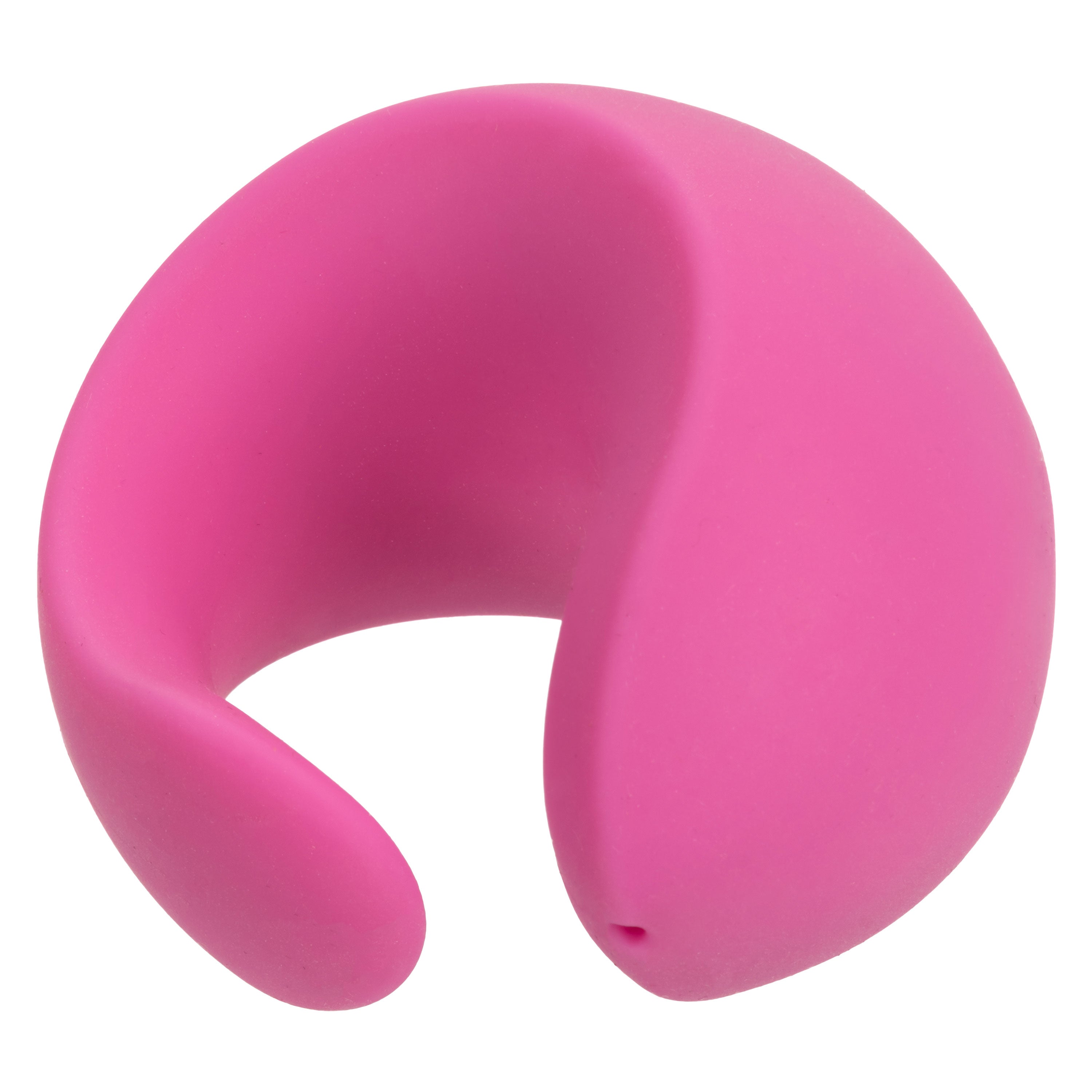 LuvMor "O"s Pink Mini Curved Massager with 10 Speeds, Liquid Silicone, USB Rechargeable, Waterproof Finger Stimulator