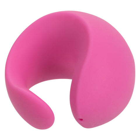 LuvMor "O"s Pink Mini Curved Massager with 10 Speeds, Liquid Silicone, USB Rechargeable, Waterproof Finger Stimulator