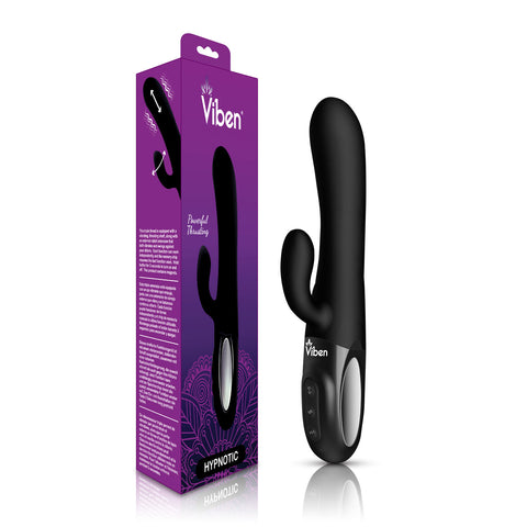 Viben Hypnotic Thrusting Rabbit Vibe with Swinging Clit Stimulator in Black VIBRATORS-RABBIT