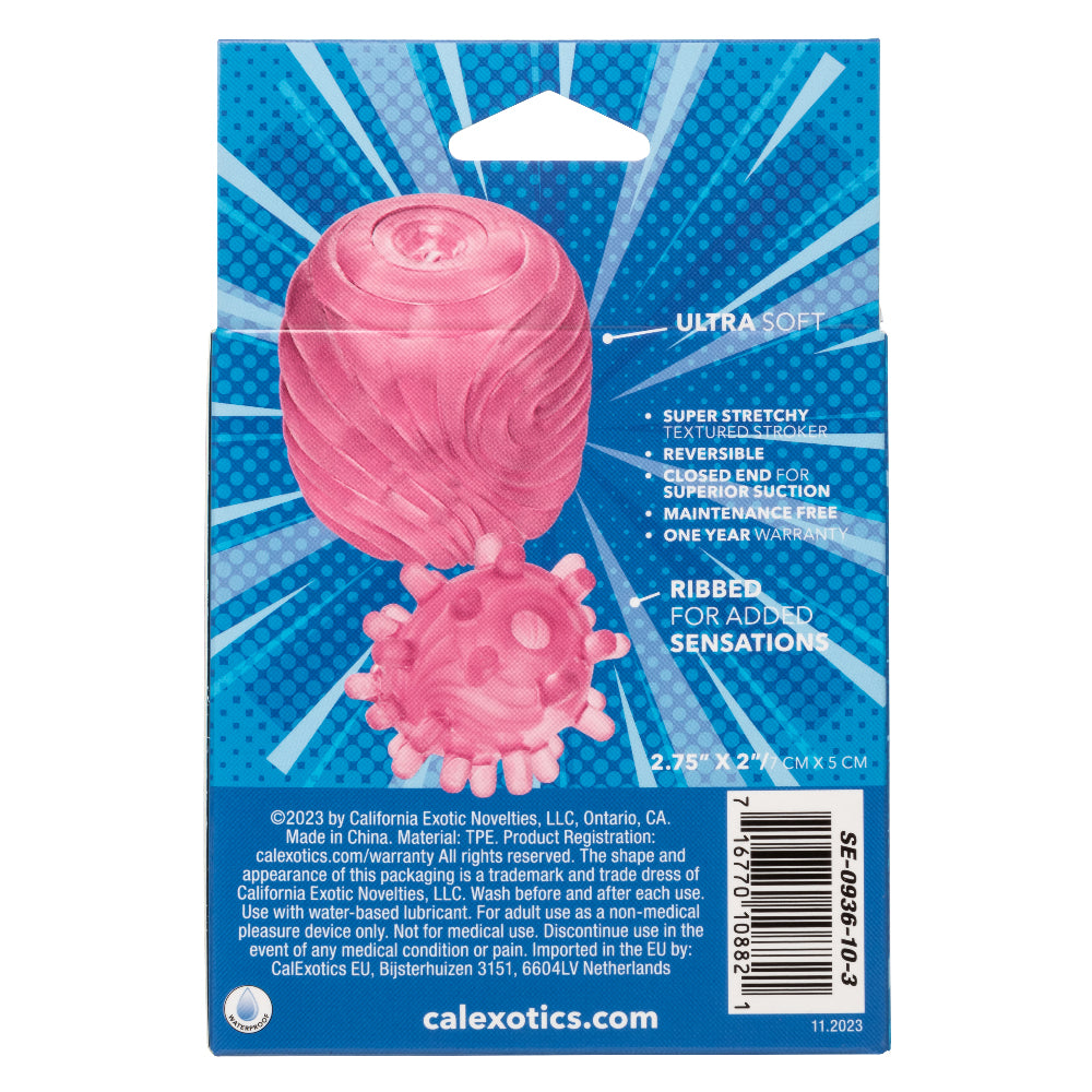 Pop Sock Textured Pink Soft Tight Stretchy Reversible Masturbator with Dual Sensations and Suction Closure > Sex Toys For Men > Masturbators Cup