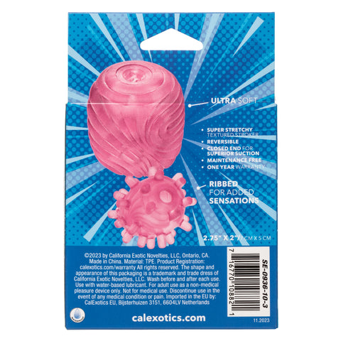 Pop Sock Textured Pink Soft Tight Stretchy Reversible Masturbator with Dual Sensations and Suction Closure > Sex Toys For Men > Masturbators Cup