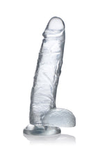 JOCK C-Thru 9 Inch Clear TPE Dong with Balls and Suction Cup > Dildos > Large Dildos