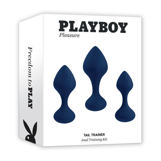 Playboy Pleasure TAIL TRAINER - Butt Plugs - Set of 3 Sizes Black ANAL TOYS