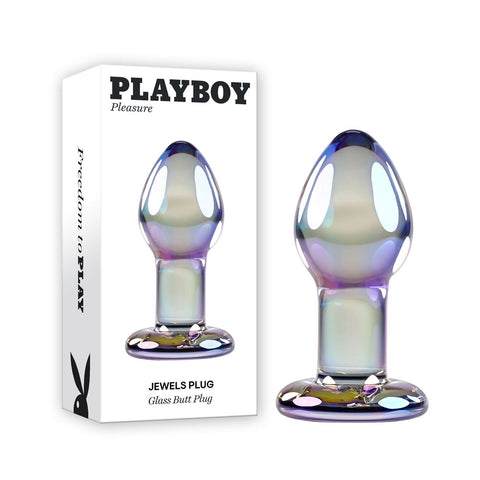 Playboy Pleasure JEWELS PLUG 8.5cm Tapered Design Clear GLASS TOYS