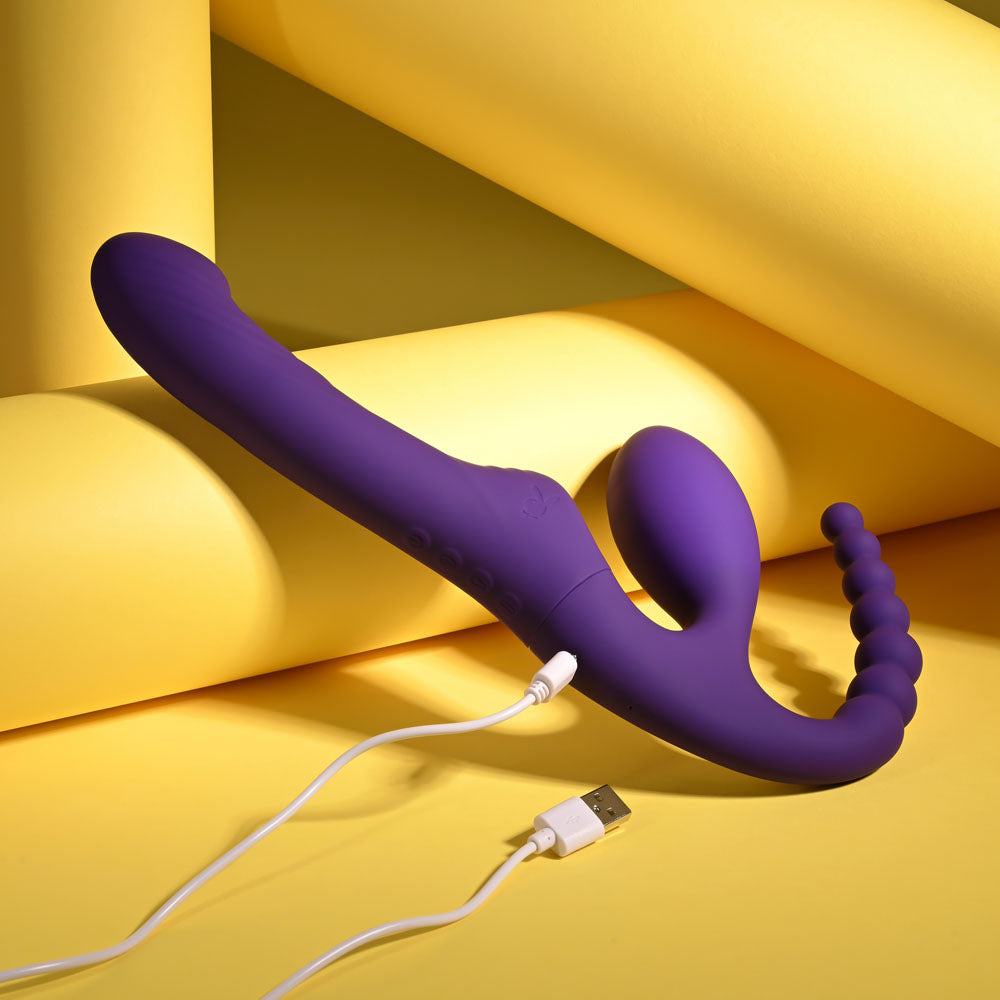 Playboy Pleasure Hug It Out – 29 cm USB Rechargeable Strapless Strap-On > Dildos > Strapless Strap Ons