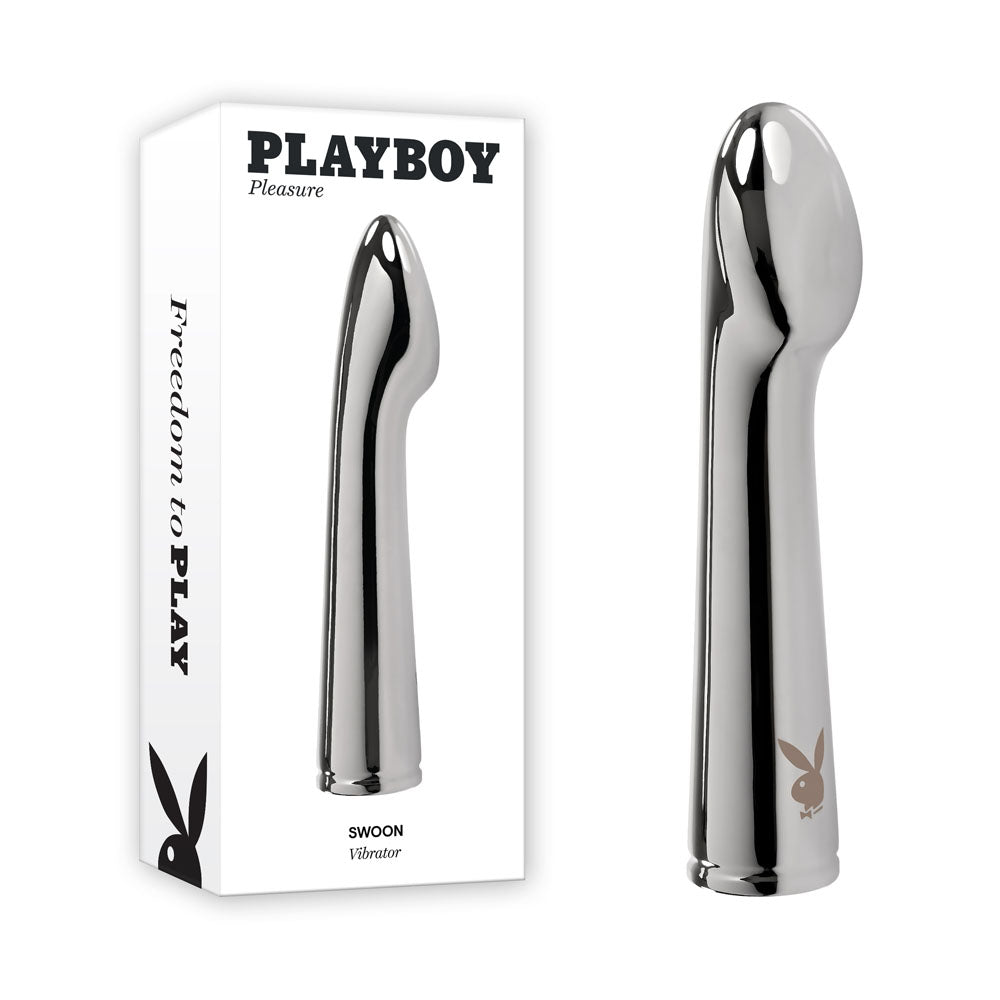 Playboy Pleasure SWOON - 14 cm USB Rechargeable Vibrator Chrome > Vibrators > Standard Vibrators