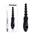 Playboy Pleasure LET IT BEAD - 23.1 cm USB Rechargeable Vibrating Anal Beads with Clitoral Suction Black > Anal Range > Anal Beads