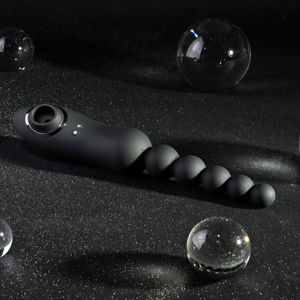 Playboy Pleasure LET IT BEAD - 23.1 cm USB Rechargeable Vibrating Anal Beads with Clitoral Suction > Anal Range > Anal Beads