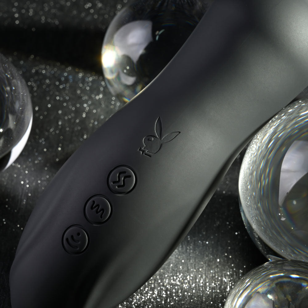 Playboy Pleasure LET IT BEAD - 23.1 cm USB Rechargeable Vibrating Anal Beads with Clitoral Suction > Anal Range > Anal Beads