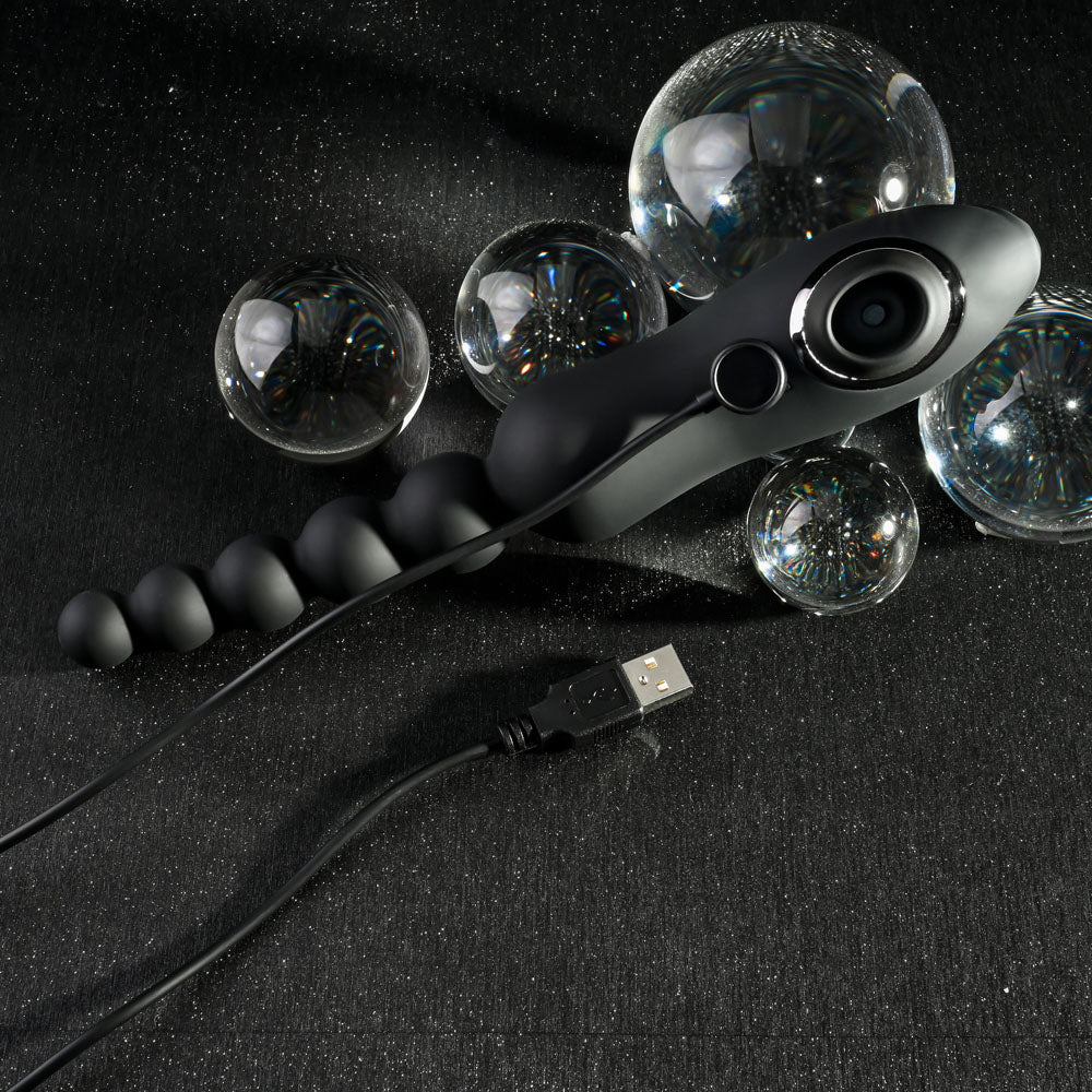 Playboy Pleasure LET IT BEAD - 23.1 cm USB Rechargeable Vibrating Anal Beads with Clitoral Suction > Anal Range > Anal Beads
