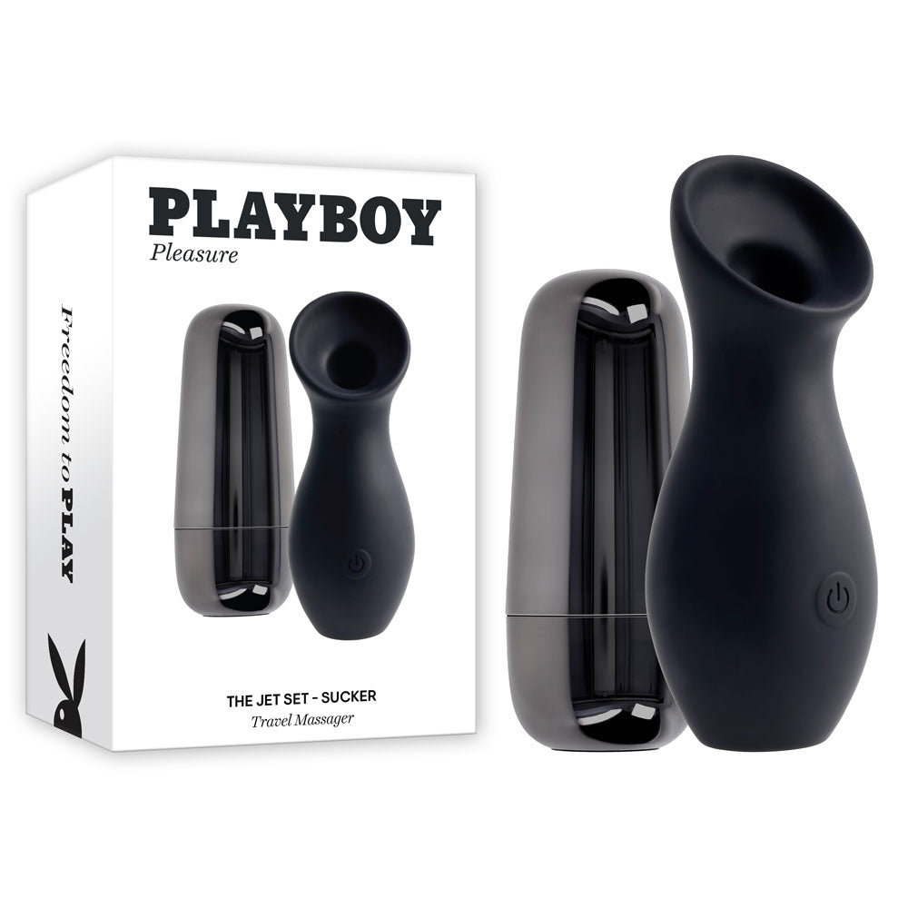 Playboy Pleasure THE JET SET - SUCKER Clitoral Toy Black > Vibrators > Ladies > Clitoral Vibrators and Stimulators