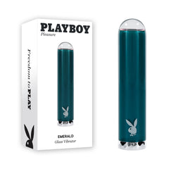 Playboy Pleasure EMERALD -  Rechargeable Glass Tipped Bullet