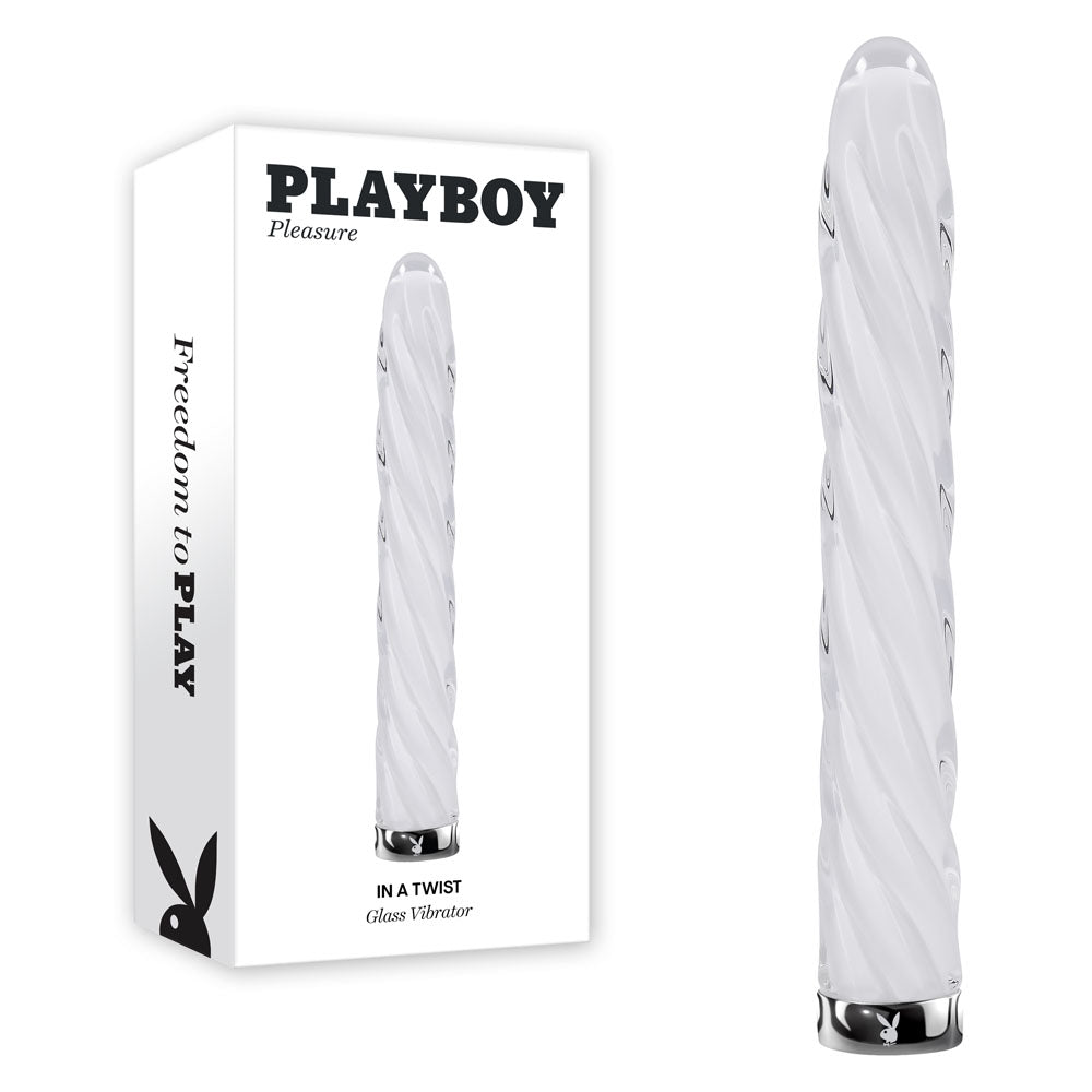 Playboy Pleasure In A Twist Glass 17.5 cm Vibrator White > Vibrators > Standard Vibrators