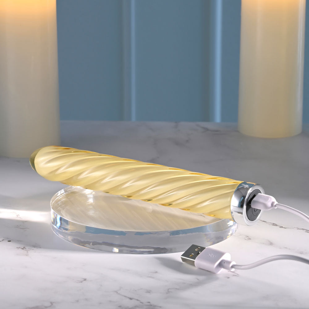 Playboy Pleasure Twist of Fate 17.5 cm Glass Vibrator > Vibrators > Standard Vibrators