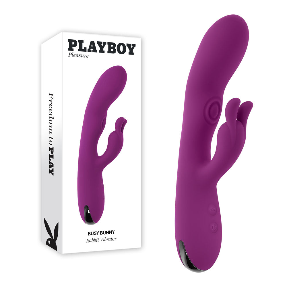 Playboy Pleasure BUSY BUNNY -  22.6 cm USB Rechargeable Rabbit Vibrator with Tapping Shaft