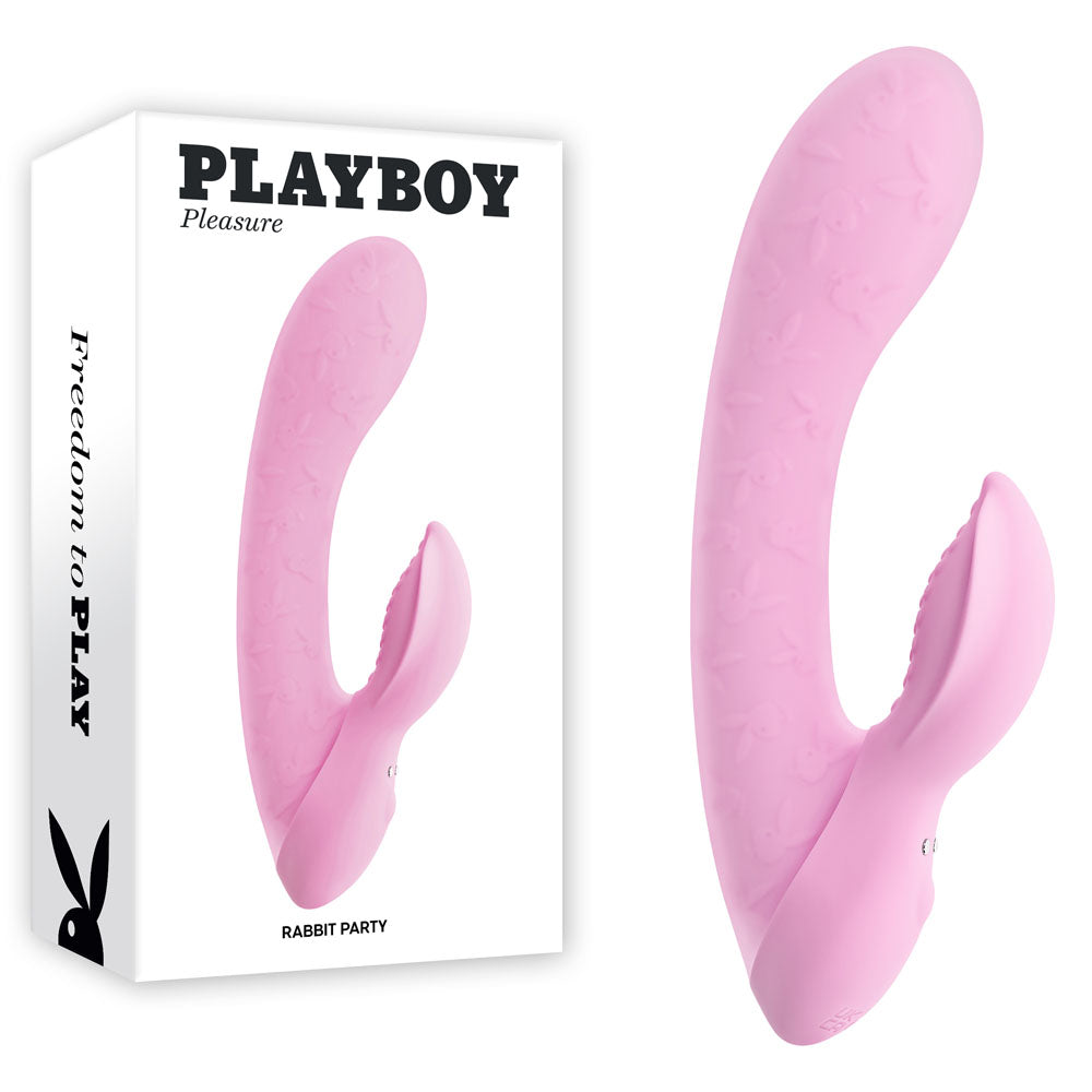 Playboy Pleasure Rabbit Party – USB Rechargeable Rabbit Vibrator 15.2 cm Pink VIBRATORS-RABBIT