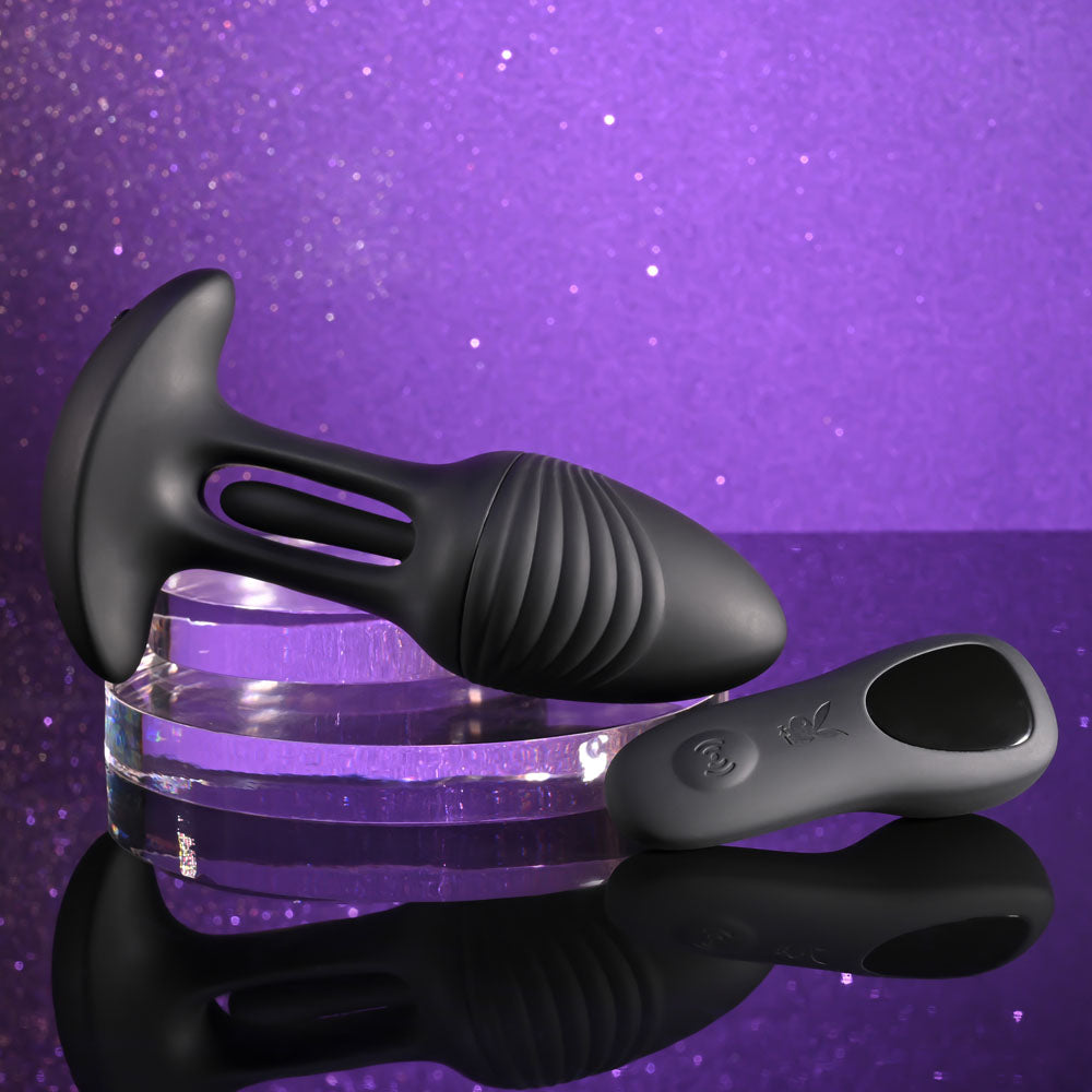 Playboy Pleasure Rim Shot – 11.4 cm USB Rechargeable Vibrating Butt Plug > Anal Range > Vibrating Butt Plugs