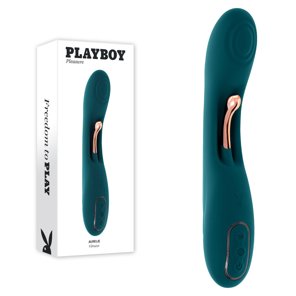 Playboy Pleasure Aurelie Vibrator – 22.7 cm Rose Gold G-Spot Stimulator Green > Sex Toys For Ladies > G-Spot Vibrators
