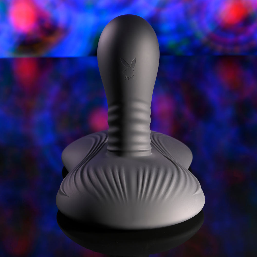 Playboy Pleasure Sittin and Spinnin USB Rechargeable Spinning Vibrator and Grinder Pad with Remote Vibrating Pads