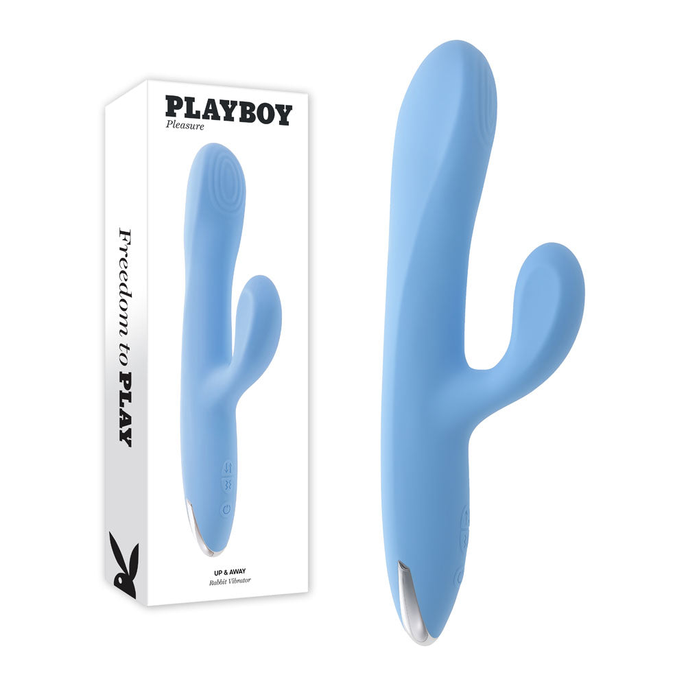 Playboy Pleasure Up and Away Rabbit Vibrator 26.7 cm Rechargeable Blue > Vibrators > Ladies > Rabbit