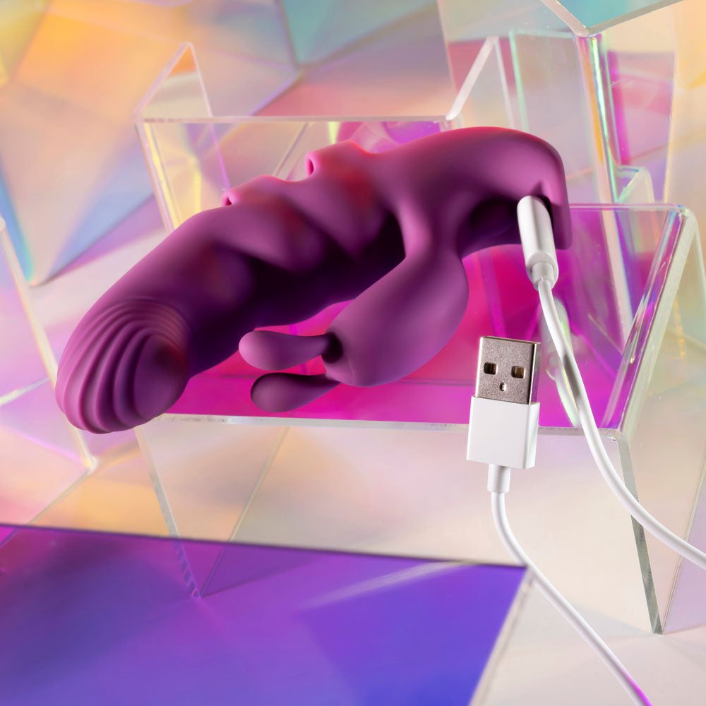 Playboy Pleasure USB Rechargeable Finger Vibrator With Dual Motors Finger Stimulator