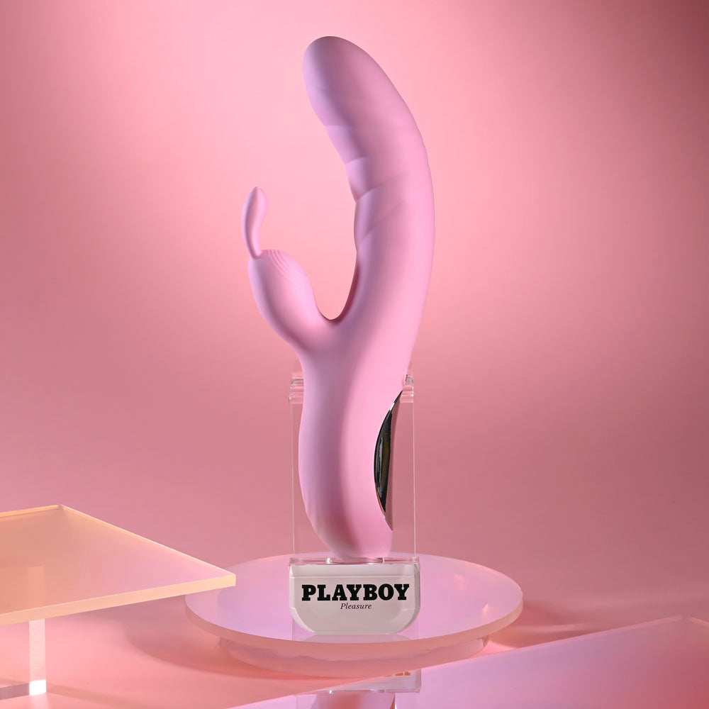 Playboy Pleasure RUB ME RIGHT - 23.2 cm USB Rechargeable Thrusting Rabbit Vibrator VIBRATORS