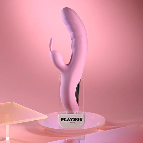 Playboy Pleasure RUB ME RIGHT - 23.2 cm USB Rechargeable Thrusting Rabbit Vibrator VIBRATORS