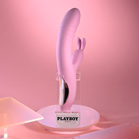 Playboy Pleasure RUB ME RIGHT - 23.2 cm USB Rechargeable Thrusting Rabbit Vibrator VIBRATORS