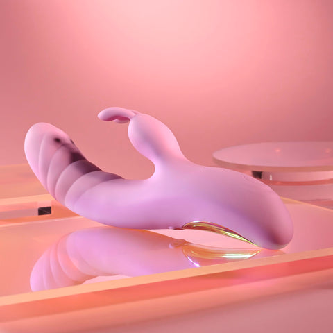 Playboy Pleasure RUB ME RIGHT - 23.2 cm USB Rechargeable Thrusting Rabbit Vibrator VIBRATORS