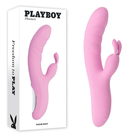 Playboy Pleasure RUB ME RIGHT - 23.2 cm USB Rechargeable Thrusting Rabbit Vibrator Pink VIBRATORS