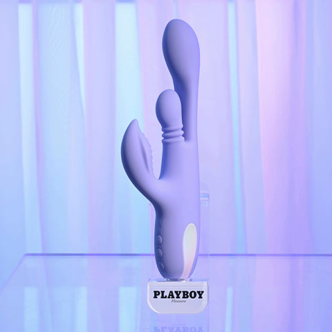 Playboy Pleasure NUBBIN RUBBIN - 24.1 cm USB Rechargeable Thrusting Rabbit Vibrator VIBRATORS