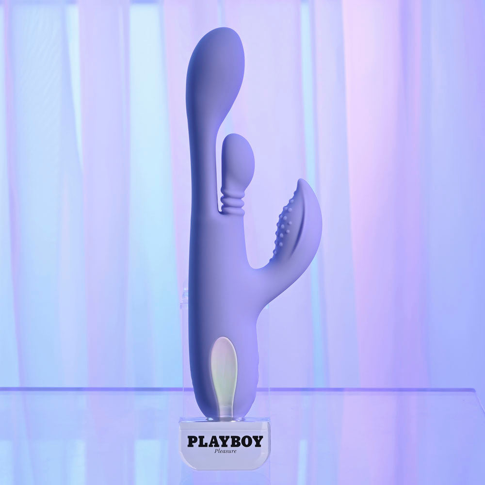 Playboy Pleasure NUBBIN RUBBIN - 24.1 cm USB Rechargeable Thrusting Rabbit Vibrator VIBRATORS