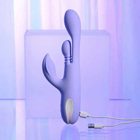 Playboy Pleasure NUBBIN RUBBIN - 24.1 cm USB Rechargeable Thrusting Rabbit Vibrator VIBRATORS