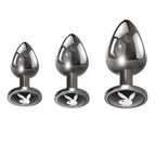 Playboy Pleasure 3 Ways Hematite Plated Metal Anal Plug Set > Anal Range > Butt Plug Kits