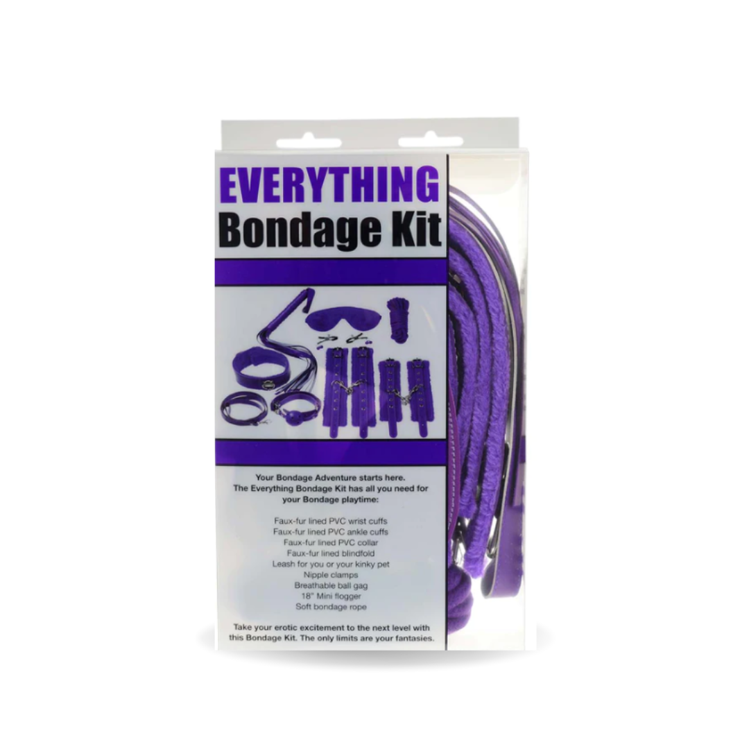 Bizarre Video Everything Bondage Kit Purple Faux-Fur Lined PVC Restraints and Accessories Secondary image