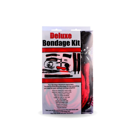 Bizarre Video Deluxe Bondage Kit Red With Fleece-Lined Cuffs and Accessories Default Title Whips & Paddles