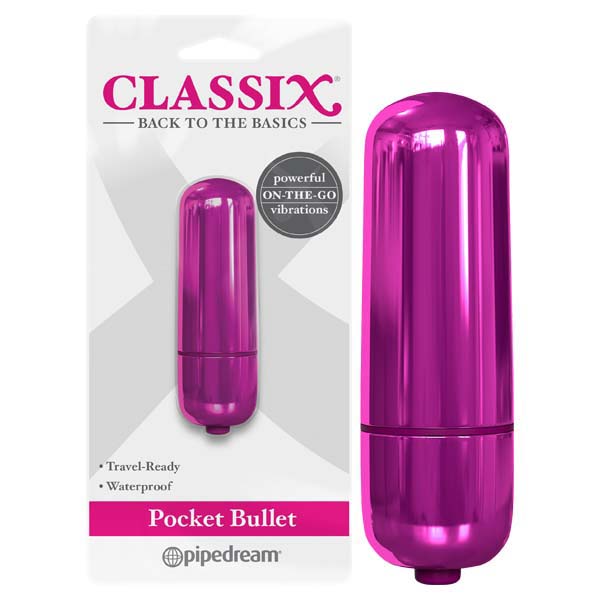 Classix Pocket Bullet Metallic 5.6 Centimeter Vibrating Bullet Pink BULLETS