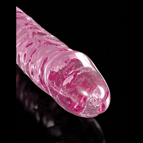 Icicles 17cm Glass Dong with Suction Base Pink DONGS Glass