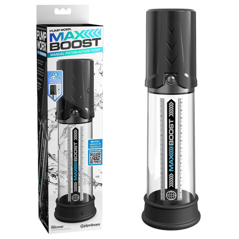Pump Worx Max Boost Penis Pump - 7 Inch Insertable Black > Pumps > Penis Pumps Electric