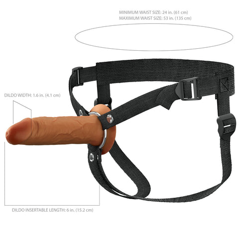 Fx Elite 6 Inch Silicone Hollow Strap On Tan Dildos & Dongs