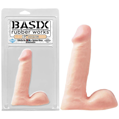 Basix Rubber Works 6 Inch Dong - 15.25 Centimeter Dong Beige Dildos & Dongs