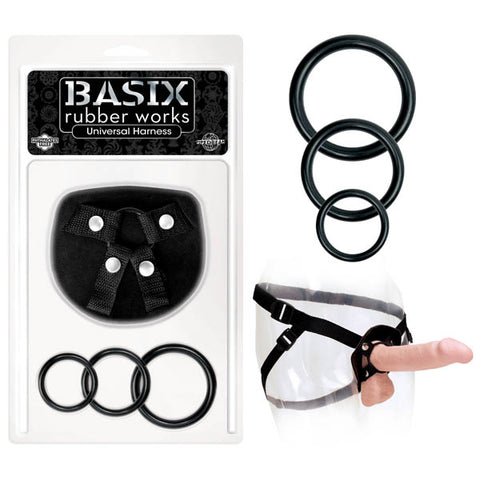 Basix Rubber Works Universal Harness Strap-On Harness Regular Size Black > Dildos > Strap On Harnesses