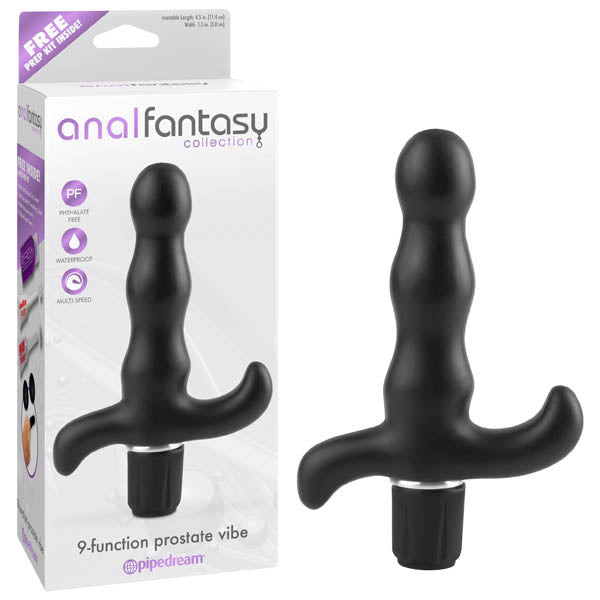 Anal Fantasy Collection 9-Function Prostate Vibe 11.4 cm Vibrating Massager Black Prostate Tools