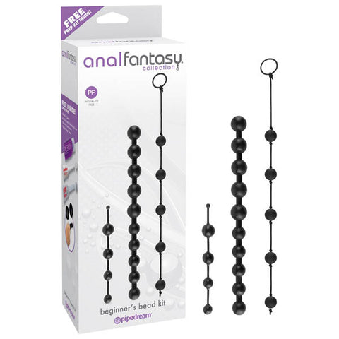 Anal Fantasy Collection Beginner Bead Kit Set of 3 Black > Anal Range > Anal Beads